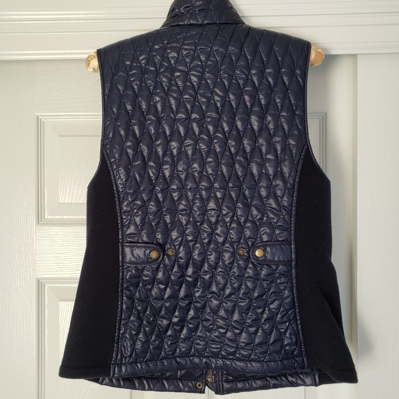 Talbots Navy Blue Quilted Snap-Front Vest, Small - Picture 9 of 10